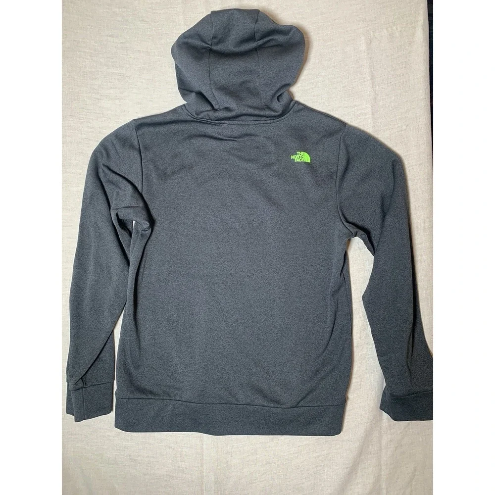 The North Face Men Hoodie Charcoal & Green Pullover‎ Logo Long Sleeve